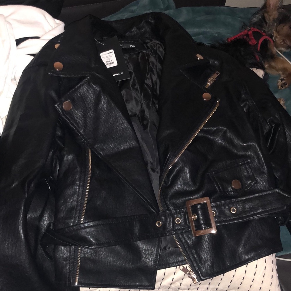 NEW!!! Medium black leather jacket